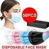 50pcs Disposable Mask Earloop Pink Bule Black White Mouth Masks 3 Layers Meltblown Non-Woven Breathable Face Mask 2