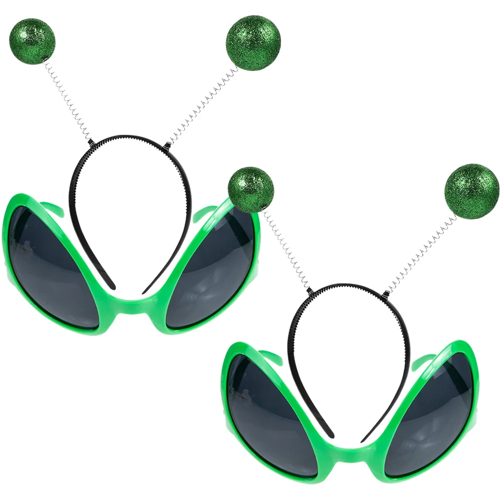 4Pcs Alien Headband Glasses Costume Accessories Novelty Sunglasses Party Eyewear Cosplay Props Headwear Rainbow Lens Adult Alien