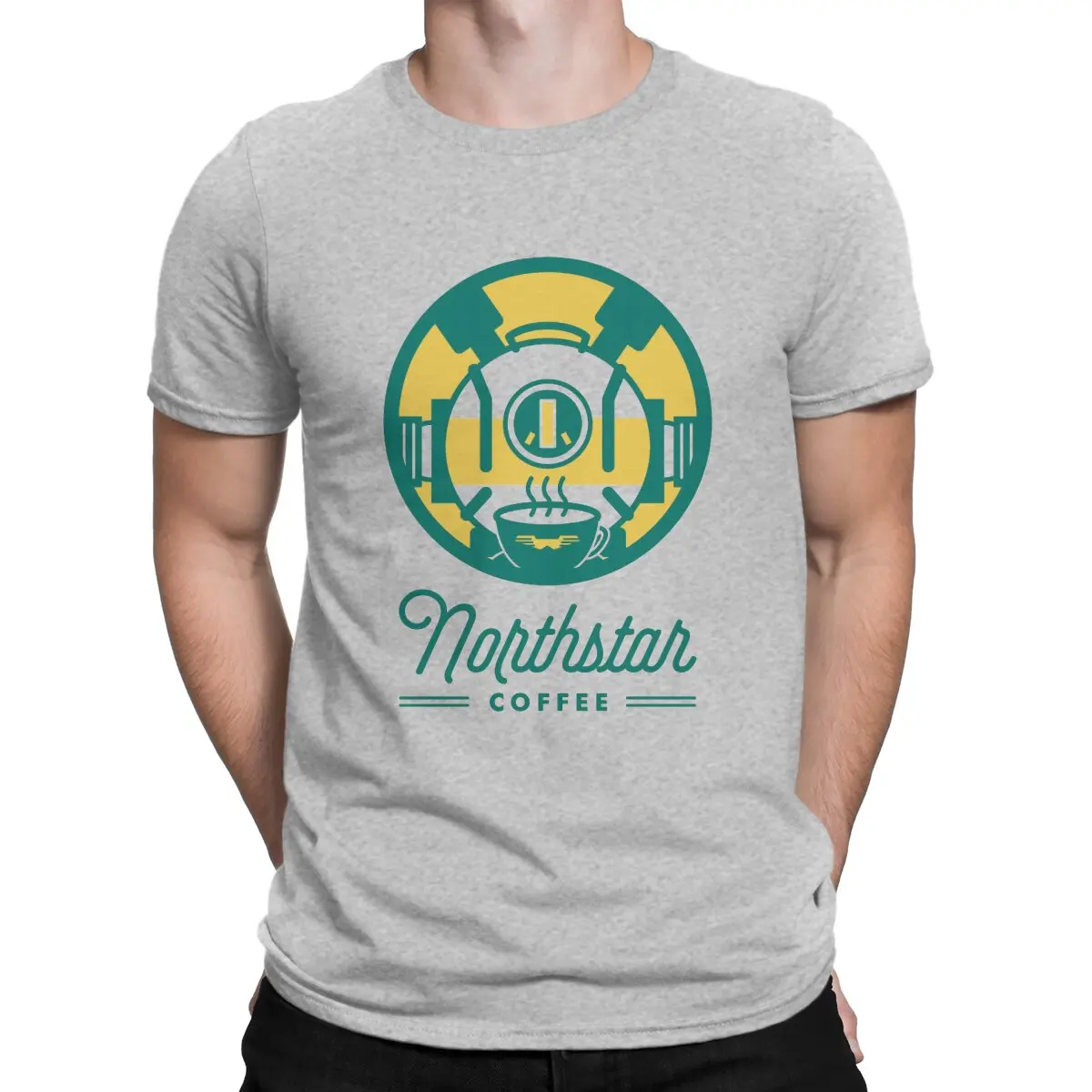 thumbnail image 1 of Camiseta creativa con el emblema de café Northstar para hombre, de algodón, cuello redondo, manga corta Titanfall, ideal como regalo., 1 of 7
