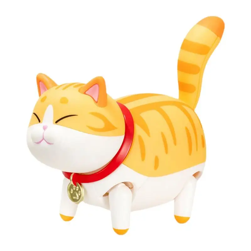 Walking Cat Figurine Switch Control Walking Kitten Figurine Realistic Pet Lovers Presenta Per Tavolini Da Caffè