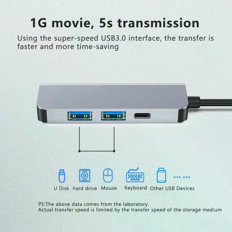 USB-C 허브 8IN1 타입 C 어댑터 멀티포트 USB3.0 PD 충전 포트 TF SD 카드 리더 모바일 폰 태블릿 컨버터