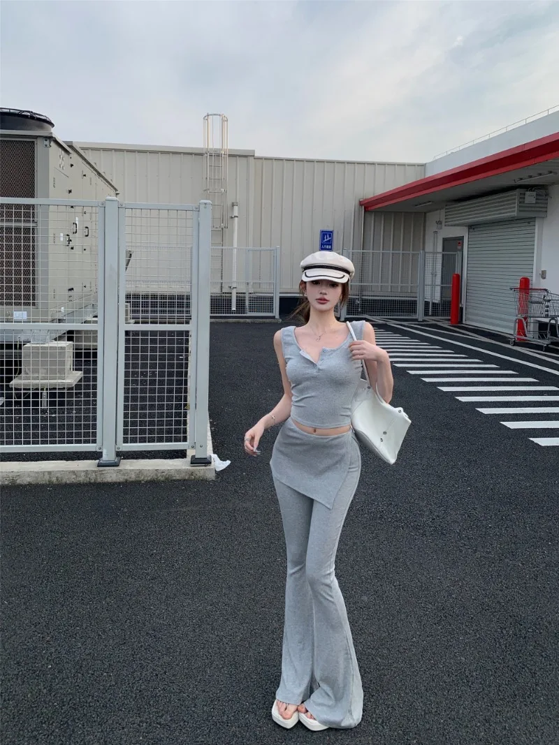 Fake Two-Piece Wide-Leg Culottes