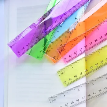 Colorful Transparent Plastic Ruler , Children's School Ruler, Assorted Colors, Transparent Ruler, 7 Pack School Ruler 2
