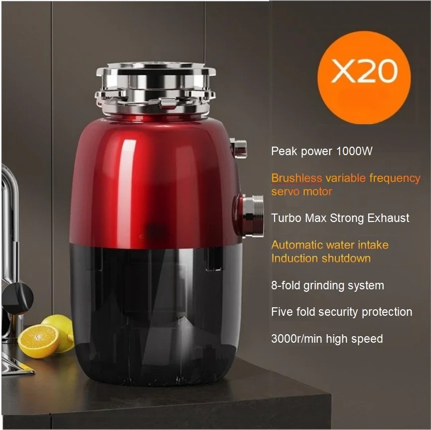 Automatic Household Kitchen Sink Waste Machine Air Switch Controlled Food Waste Disposer Kitchen Crusher