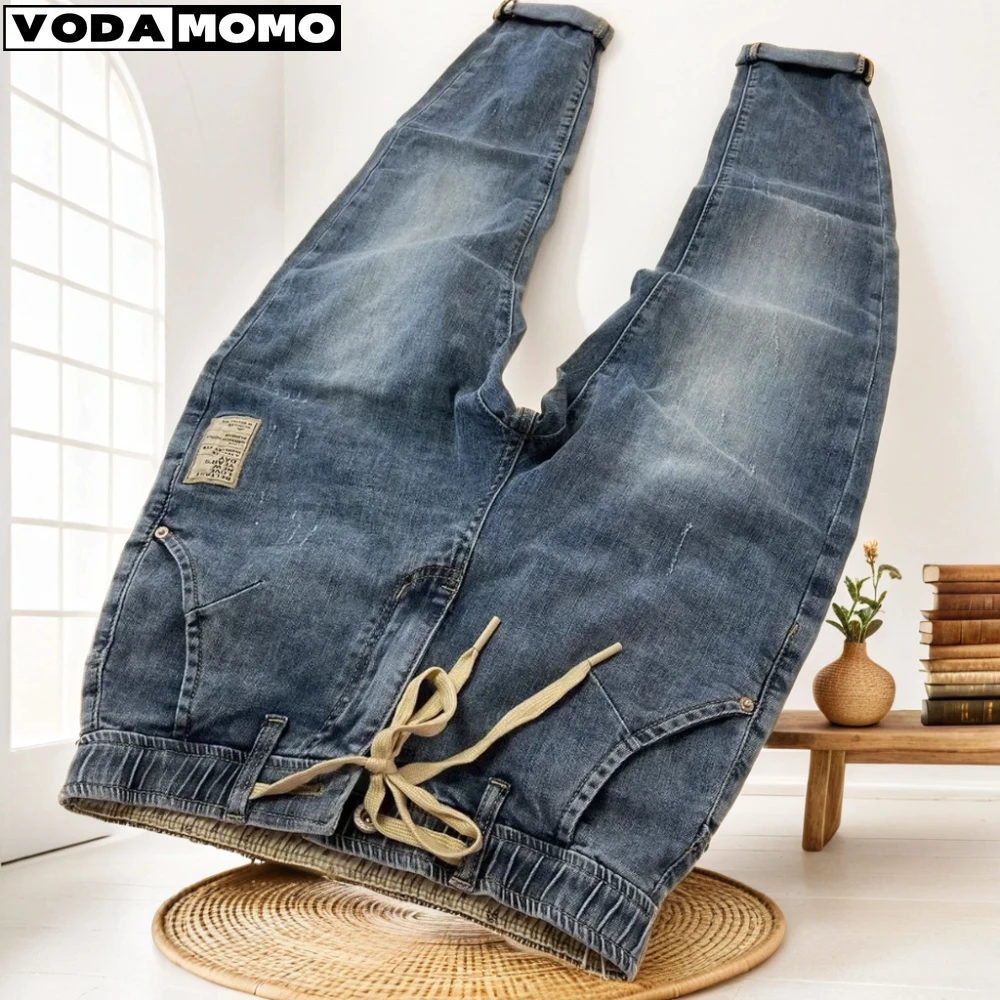 2024 Straight Stretch Denim Men's Business Casual High Waist Jeans men clothing Classic Fashion Slim y2k streetwear pants