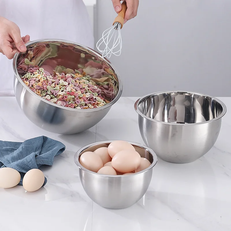 Stainless-Steel Nesting Mixing Bowls, Set of 5