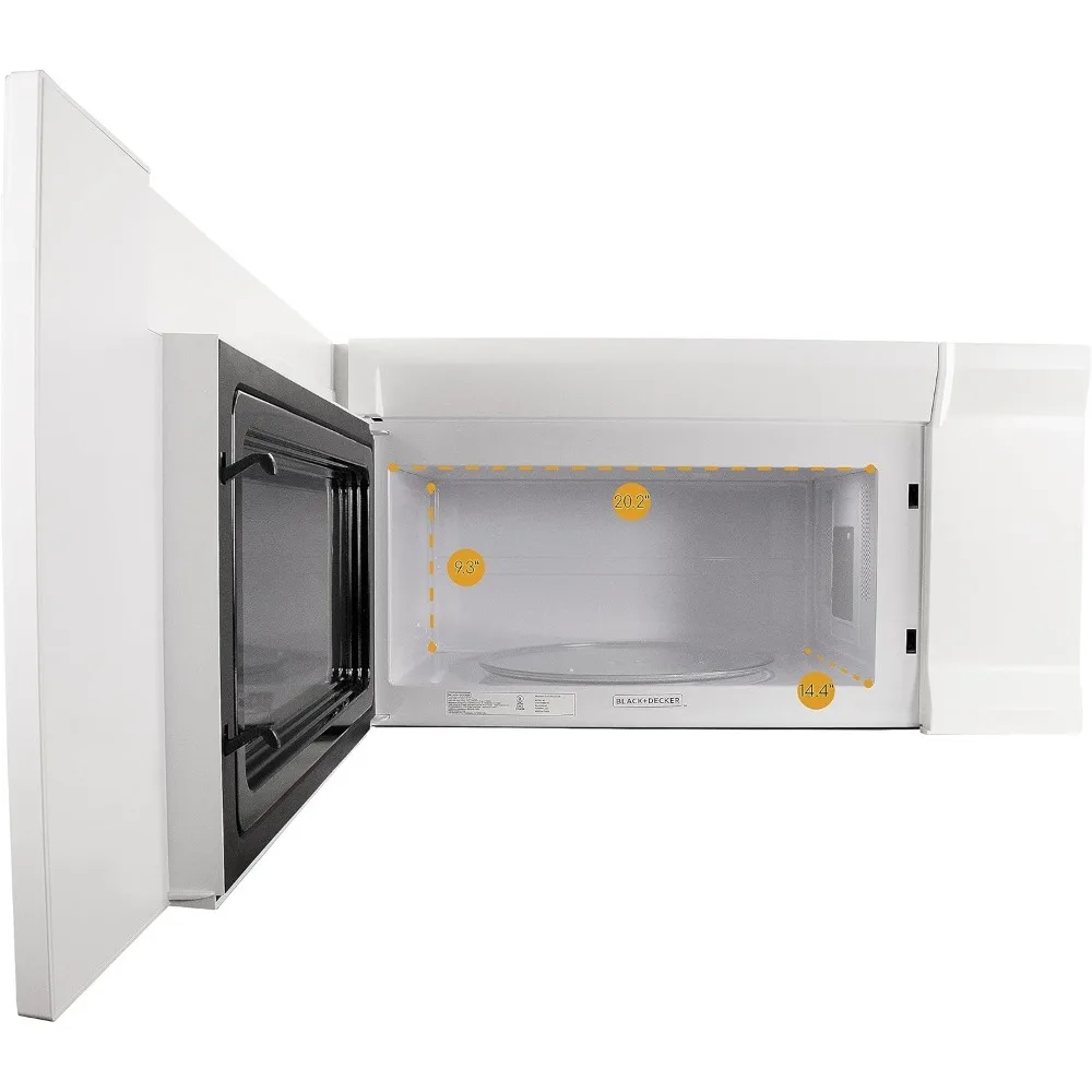 1.6 Cu. Ft. 1000 Watt Over The Range Microwave Oven with LED Display, Child Safety Lock, Black 4