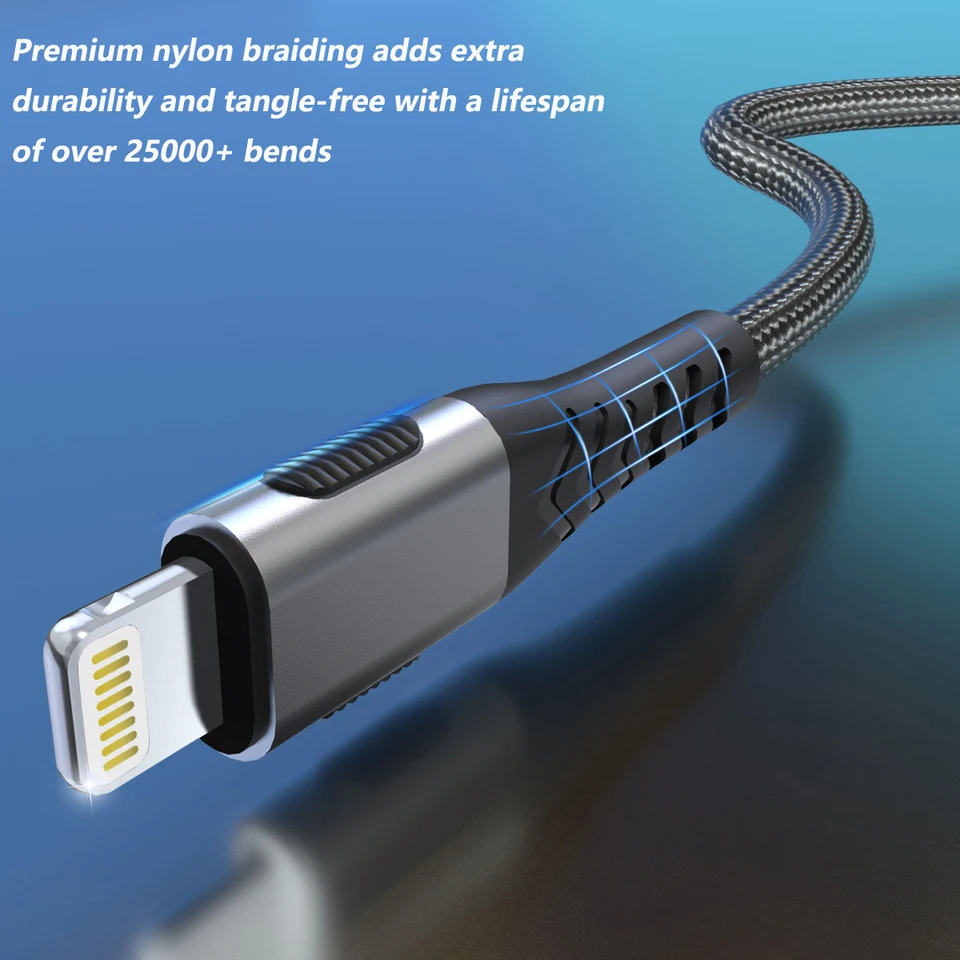 Caricatore Per IPhone 14 13 12 11 Pro Max Mini X XS Max XR 8 Plus, IPad Pro Air Mini, 2M/6.6FT USB C A Cavo Lightning, Caricabatterie USB C 20W