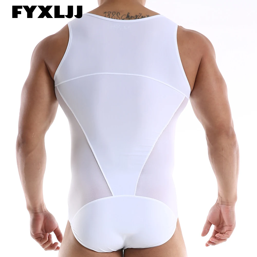 

FYXLJJ Men's Vest Bodysuit Sexy One-piece Casual High Elasticity Body Shapers Male Slimming Corset Body Shaper Tank Top Jumpsuit