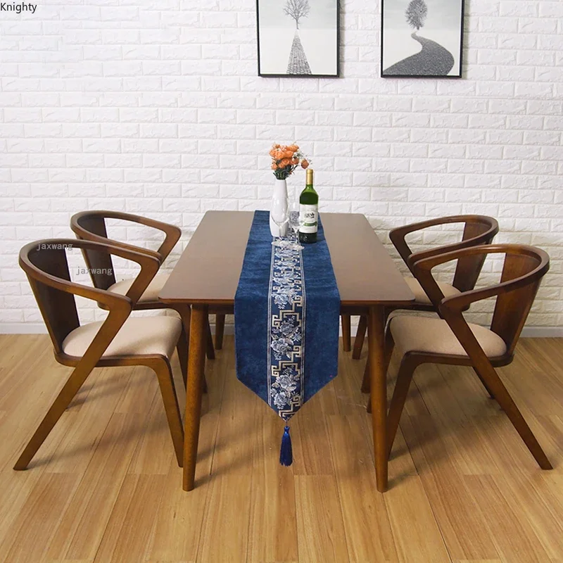 Modern Minimalist Designer Dining Chair Fashion Solid Wood Dining Chair Living Room Furniture Hotel Luxury Leisure Chair L 2PCS
