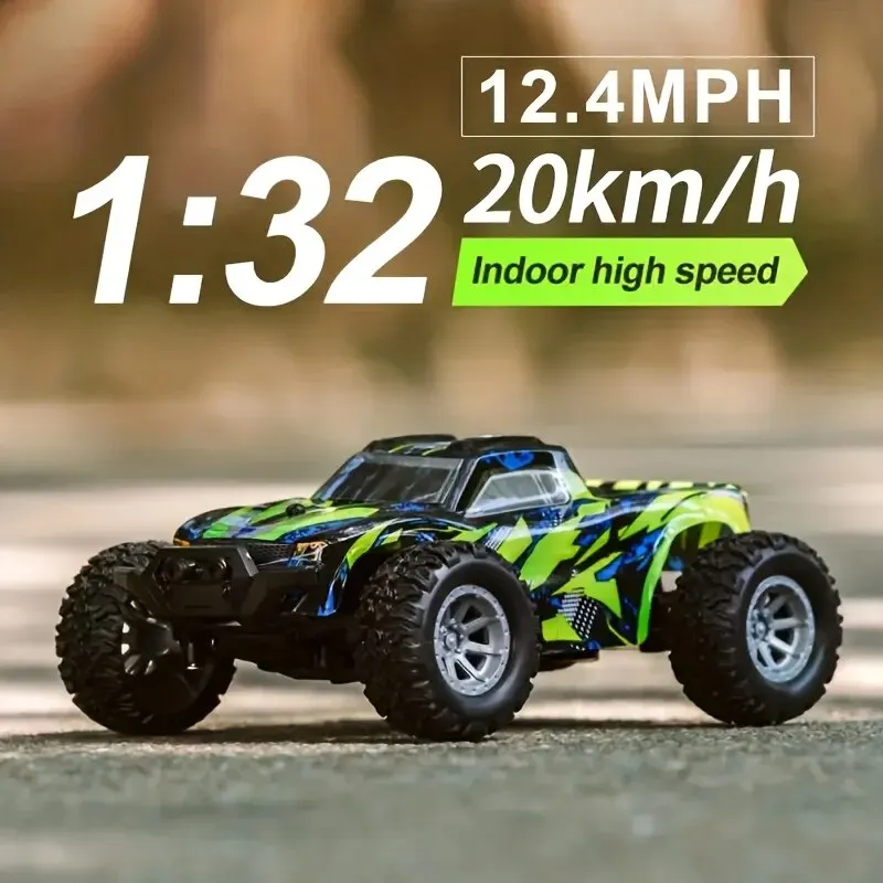 1:32 RC카, 최고 속도 20 km/h, 2.4Ghz 고속, 모든 지형 오프로드 전기 장난감 자동차, 남아 및 여아에게 이상적인 선물