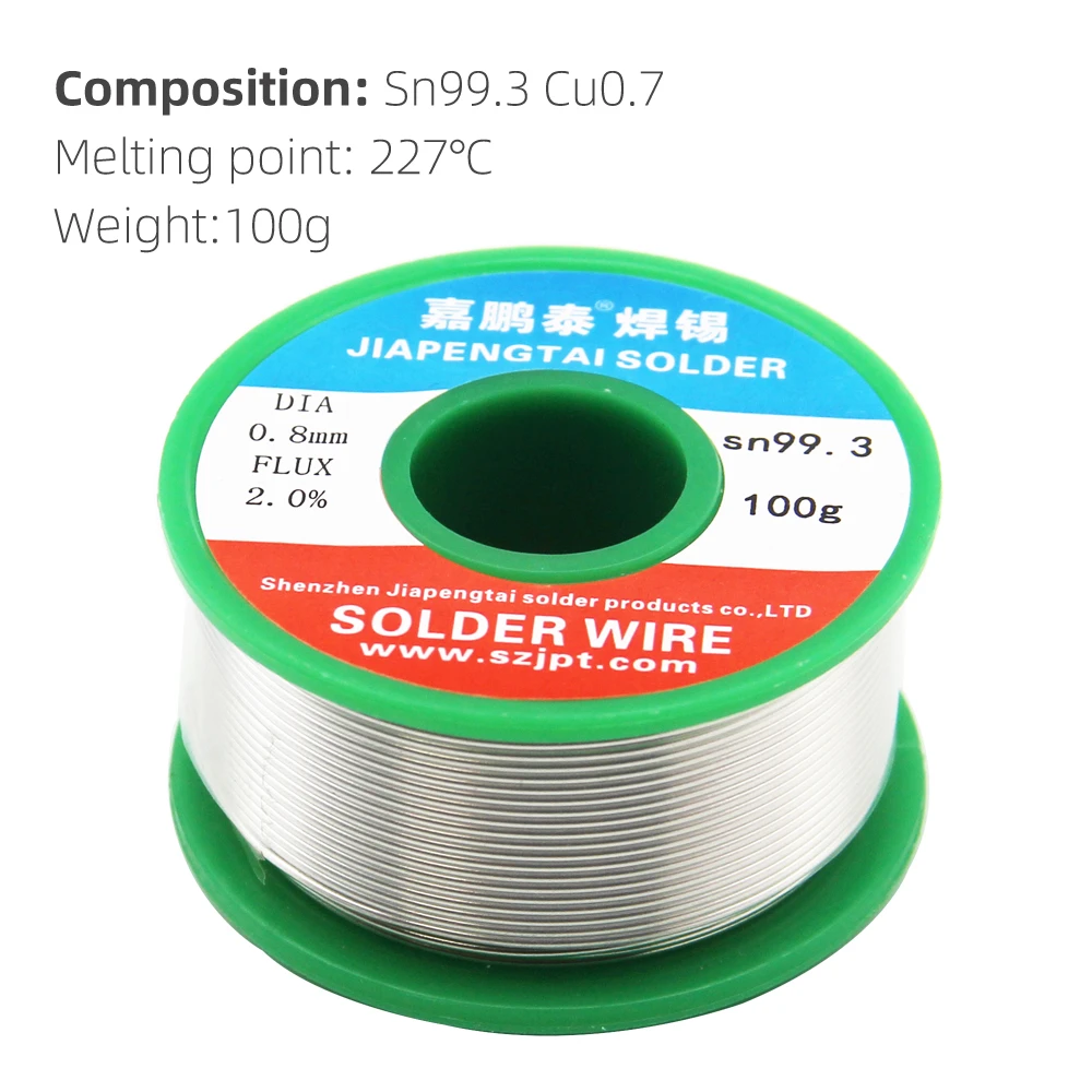 Sn/Cu (99.3%/0.7%) Flux 2.2% Lead-free Solder Wire 0.8-1.0mm Lead-free Lead-free Rosin Core for Electrical RoHs automatic welding helmet