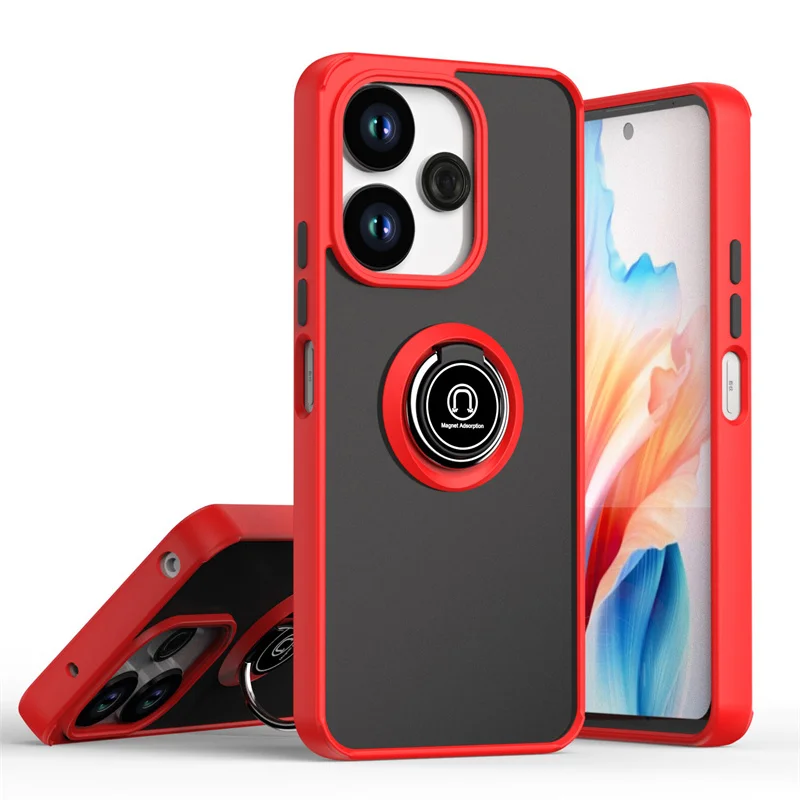 Armor Matte Shockproof Case with Magnetic Ring Holder & Stand Feature