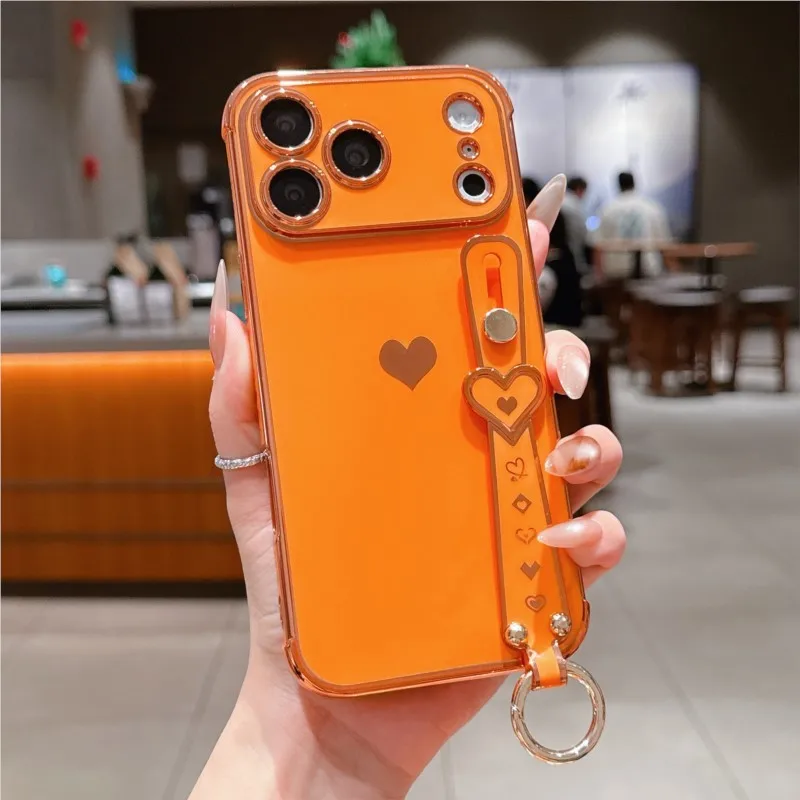 Love Heart Wrist Strap Case - Premium Fashion Smartphone Cover