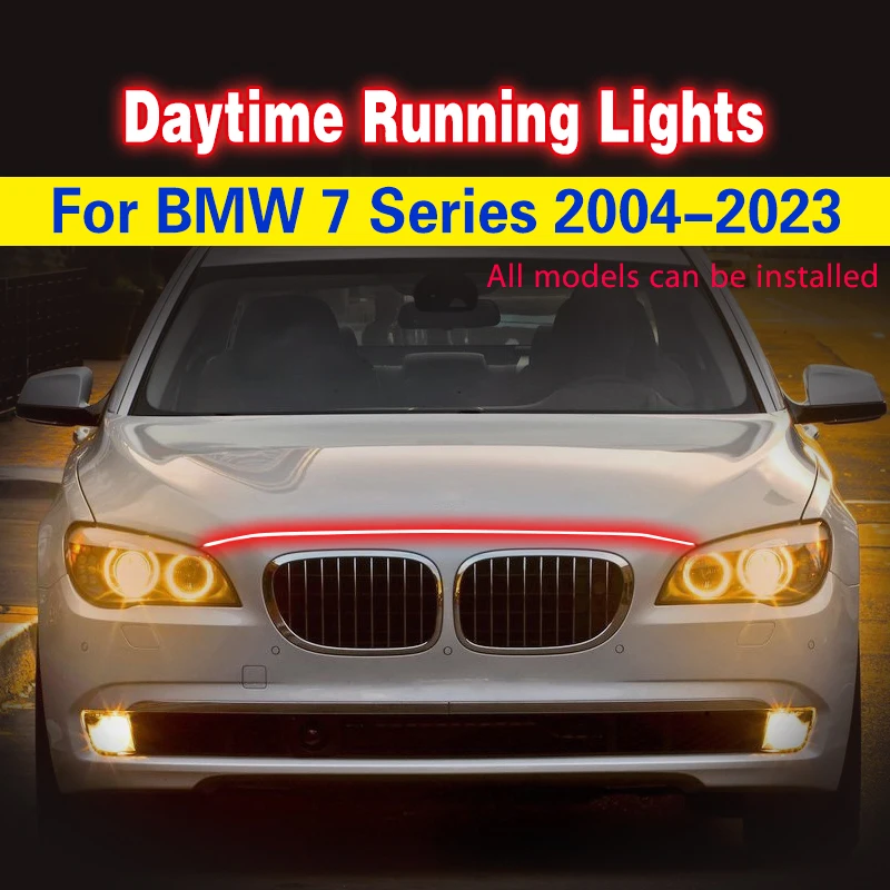 자동차 LED DRL 안개 헤드 램프 라이트 주간 주행 라이트, BMW 7 시리즈 2004-2023 유니버설 카 스타일링 장식 주변 램프