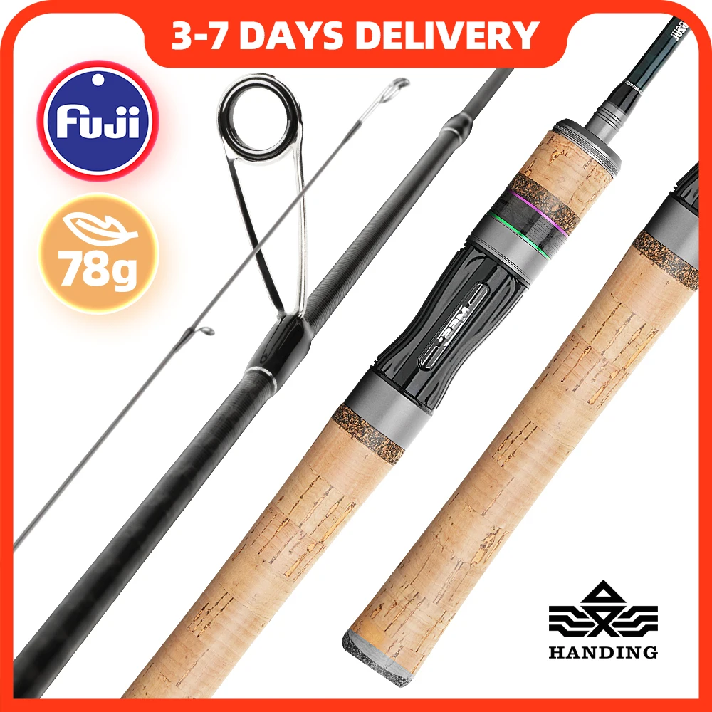 HANDING Magic L Micro BFS Fishing Rod 78g Carbon Fishing Rod Lure Weight 1-8g FUJI® O+A Guide Rings UL/L Casting Rod tsurinoya dexterity carbon casting fishing rod 2 16m 2 section ultralight baitcasting rod fuji ring and reel seat canne a peche