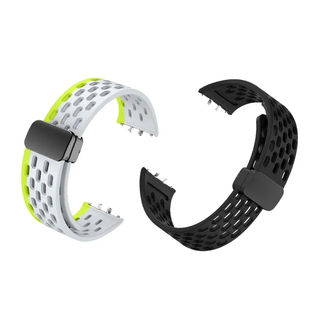 Perforated Foldable Buckle Silicone Smartwatch Strap