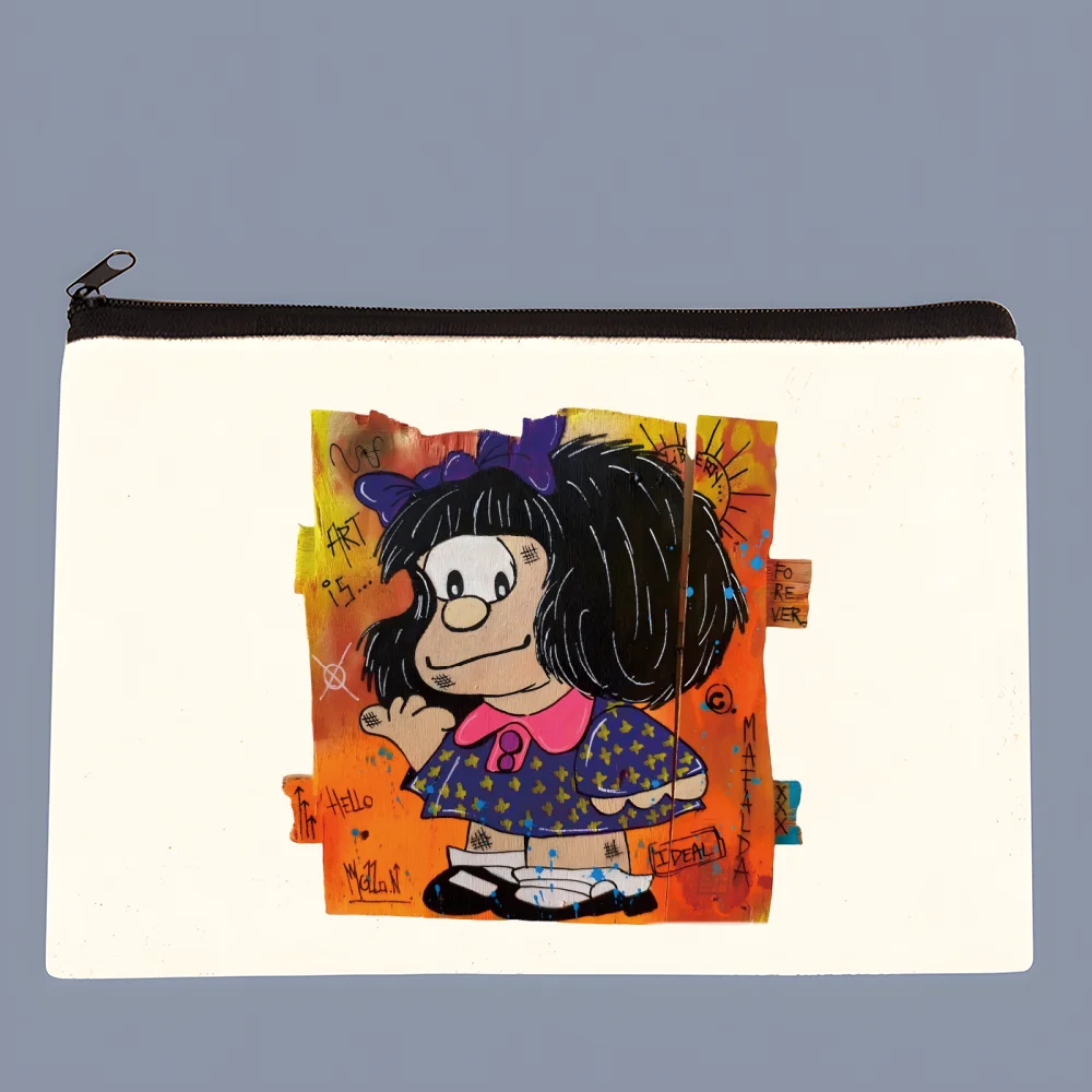 Mafalda Comic Ulzzang Cartoon Kawaii Canvas coin purse custompattern storage pouch canvas bag new coin bag key purse