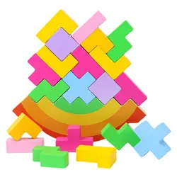 Blocos de empilhamento de madeira balanceamento cubos de construção brinquedo educacional equilíbrio empilhando brinquedo para envelhecido 3 12 crianças das meninas dos meninos dos miúdos