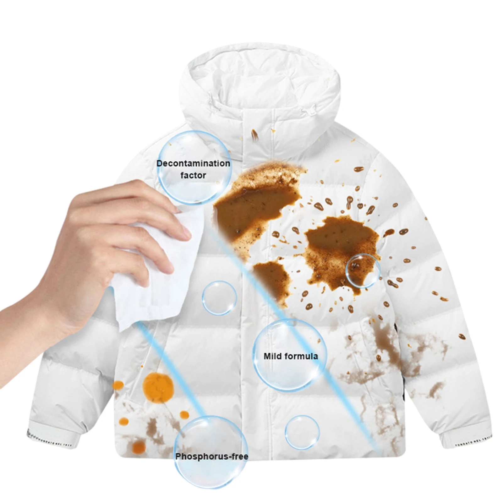12sheets/bag Down Coat Cleaning Care For Jackets Quickly Remove Stain Wet Wipes Clothes Cleaning Care Wash-free