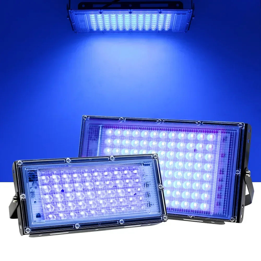 UV Floodlight 50/100/200/300W floodlights 365nm UV curing light Fluorescent party Stage Theater purple light LED atmosphere floodlight
