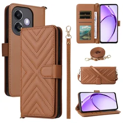 Crossbody Flip Wallet Leather PU Phone Case with Magnetic Closure for T Phone 3 5G (Brown)