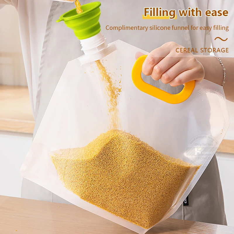 Grain Moisture-proof Sealed Bag Resealable Transparent Storage Bags Large Capacity Stand Up Sealed Packaging Bags for food