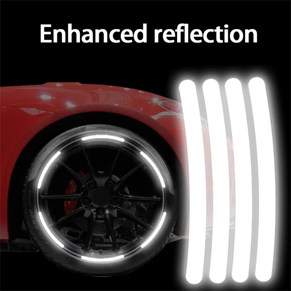 

Strong Adhesive Force Tire Warning Stickers Waterproof Tire Rim Reflective Strips Luminous Sticker Stylish Personalized Creative