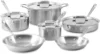 D5 5-Ply Brushed Stainless Steel Cookware Set 10 Piece, Induction, Oven Broiler Safe 600F, Kitchen Cooking Set w/ Fryin 1