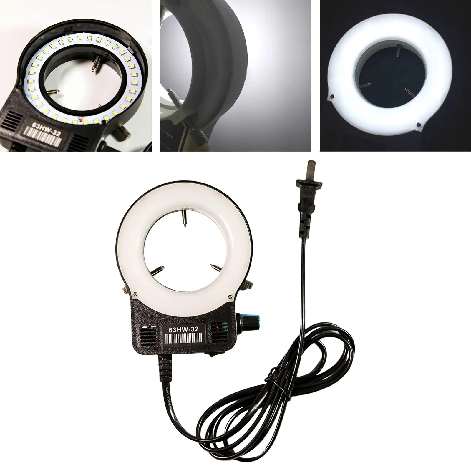 현미경 조절 가능 32 LED 링 라이트 일루미네이터 110V, 강력하고 집중된 그림자 없는 조명 전문가용 미국산