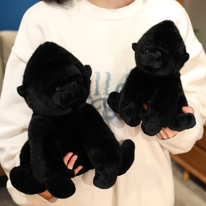 Simulation Chimpanzee Plush Doll 22/32cm Black Hairy Monkey Stuffed Animal Cartoon Home Decor Gift for Boys & Girls