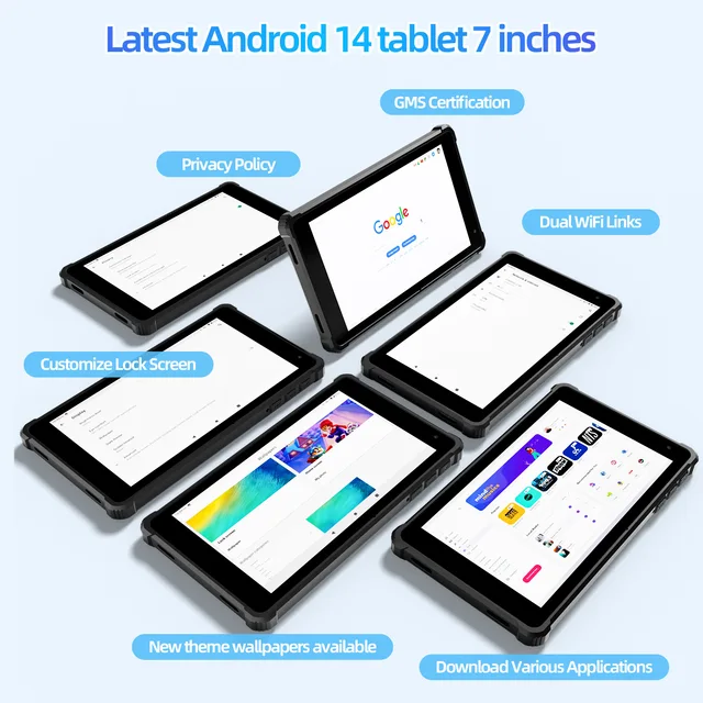 PRITOM 7" Android 14 Tablet | 8GB RAM + 64GB ROM | Octa-Core | WiFi6 5