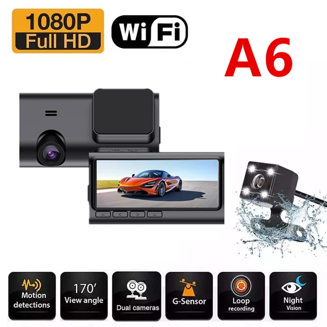 Sameuo-Cámara de salpicadero delantera y trasera, grabadora de vídeo  UHD2160P, aparcamiento 24H, WiFi automático, 2 cámaras, visión nocturna,  Dvr para coche - AliExpress