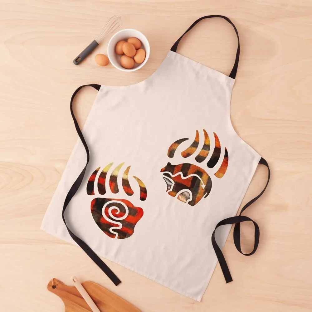 

North American Native Bear Art Apron Kitchen christmas decoration For Kitchen Women Manicurists Apron