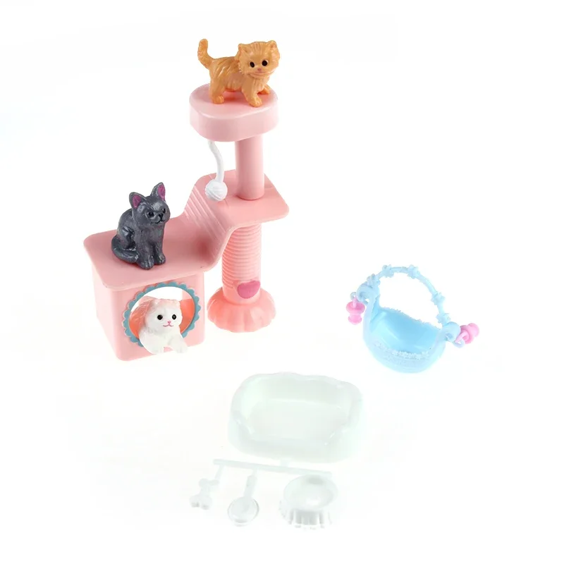 1 Set of Cute Pet Cat Climbing Frames for Toy Houses, Home Decoration Ornaments, Furniture, Mini Pet Houses, DIY Birthday Gifts