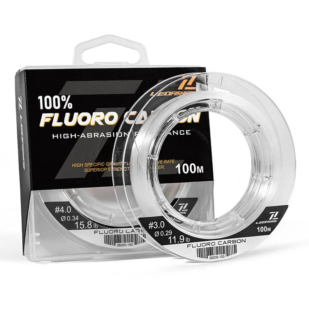 1-pc-100-Fluorocarbon-Pure-Leader-Material-Fishing-Line-Abrasion ...