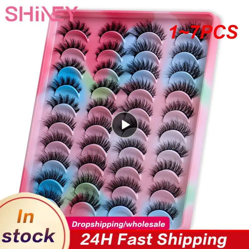 

1~7PCS GROINNEYARussian Strip Lashes DD Curl False Eyelashes Natural Lashes Strips Curl Pack 4 Styles Eyelashes Extensions