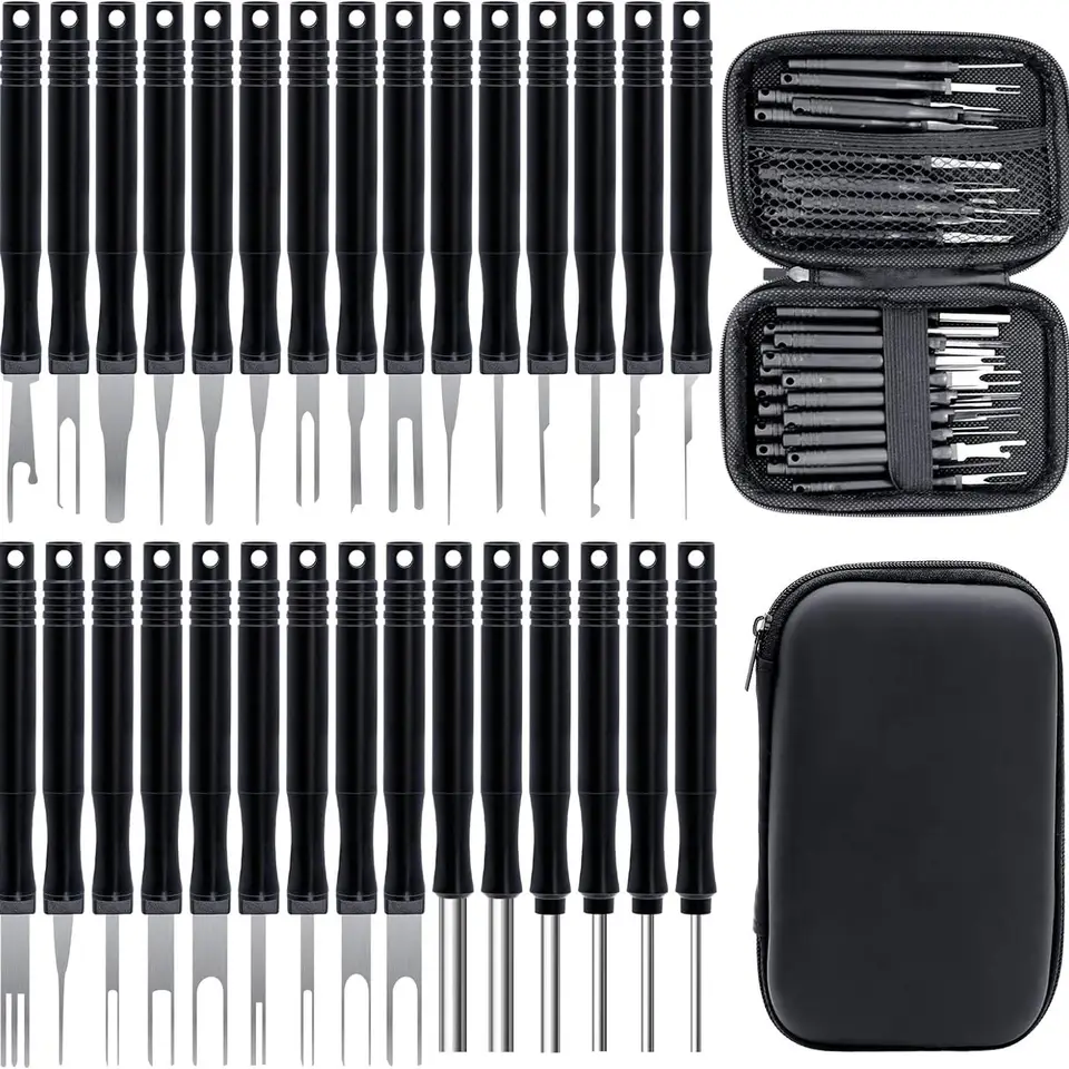 30Pcs Terminal Pin Removal Tool Kit Stainless Steel Pin Extractor Tool Reusable Electrical Wire Connector Pin Release Tool Auto image 1