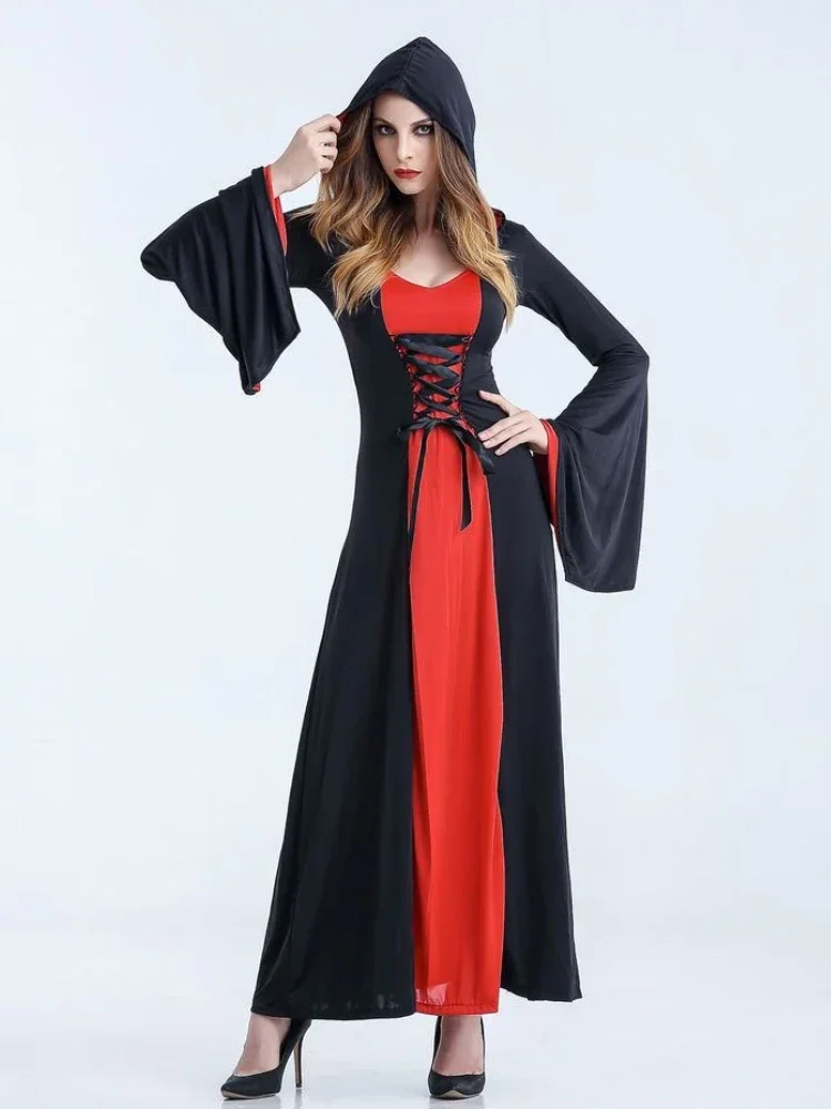 Easter Cosplay Dress Woman Hooded Dress Game Female Clothing Witch Costume Role Playing Costume Long Sleeved Stage Attire Frock