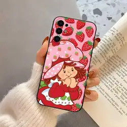 Strawberry Shortcake Anime Black Silicone Phone Case - Samsung S21Ultra (Z1)