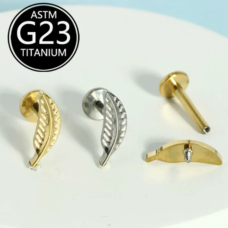 G23 Titanium 16g Lip piercing labret lip rings cartilage earrings tragus rings wholesales 8mm Helix Earrings
