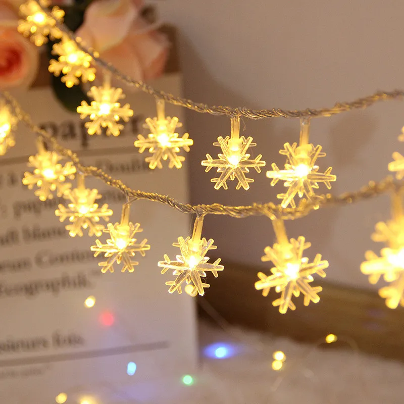 Battery/USB Plug Snowflake Star Christmas Tree Lights 1-50M LED Fairy  String Garland Outdoor Holiday 2024 New Year Decoration