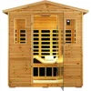 Outdoor Sauna 3 Person Infrared Sauna, Infrared Saunas for Home,1950W Low EMF Far Infrared Sauna Old Fir Wooden Sauna with Light 1