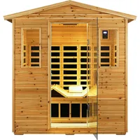Outdoor Sauna 3 Person Infrared Sauna, Infrared Saunas for Home,1950W Low EMF Far Infrared Sauna Old Fir Wooden Sauna with Light 1