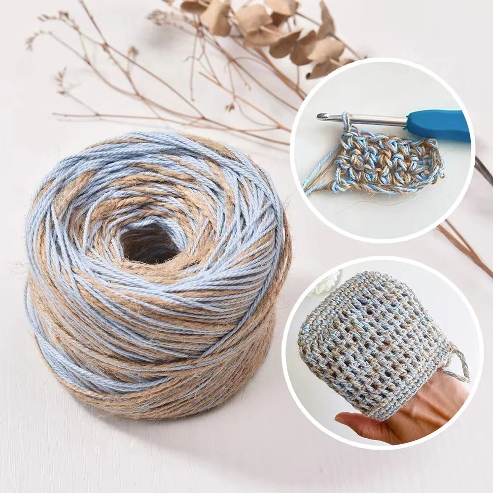 1.2mm 100야드 레트로 스타일 면 린넨 플라이얀 볼, 수제 DIY 크로셰 로프 실 (웬완 팔찌 및 목걸이용)