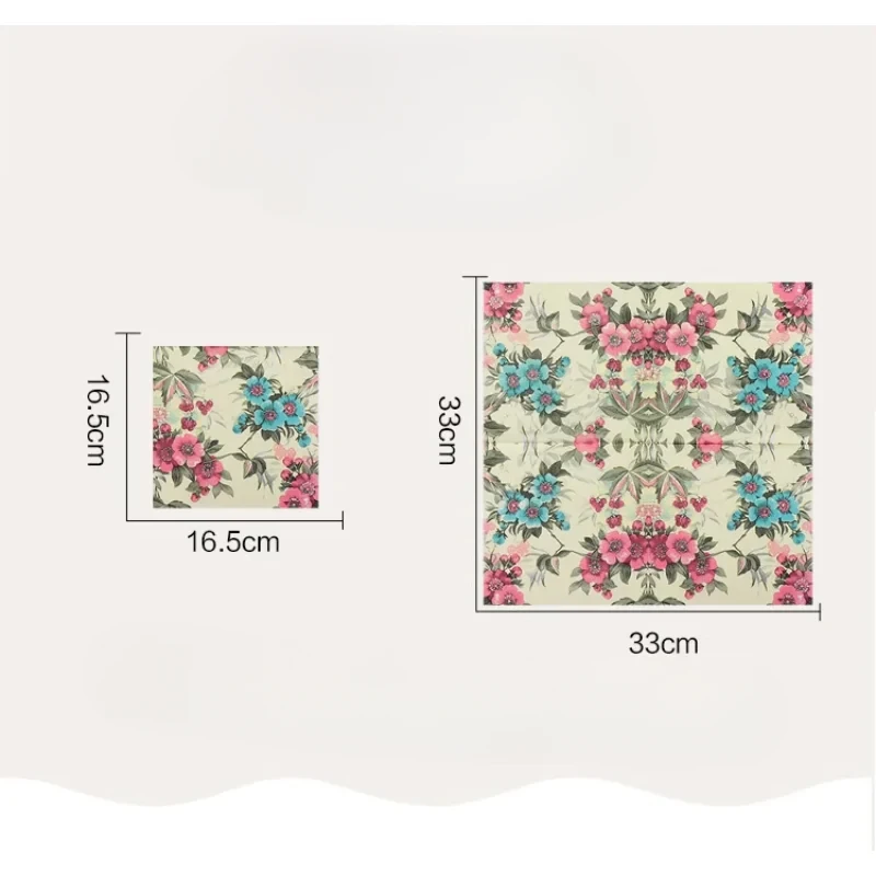 Paper Napkins New Flowers Wedding Colorful Napkins Printed Paper Napkins Party Decoration Supplies Butterfly Bone Bart Paper Placemat 20pcs/pa