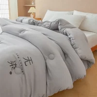 Couette en fibre de soja et coton brut, simple ou double, épaisse, pour dortoir étudiant, toutes saisons (hiver, printemps, automne, été) 6