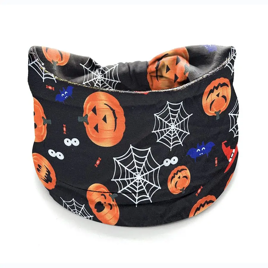 Women's Headbands Halloween Wide Turban Dress Up Costume Headband Elastic Pumpkin Spider Web Skull Halloween Bandana Hair Band