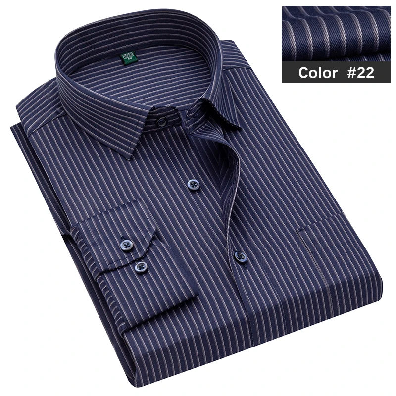 Men's Classic Blue Striped Long Sleeve Casual Shirt