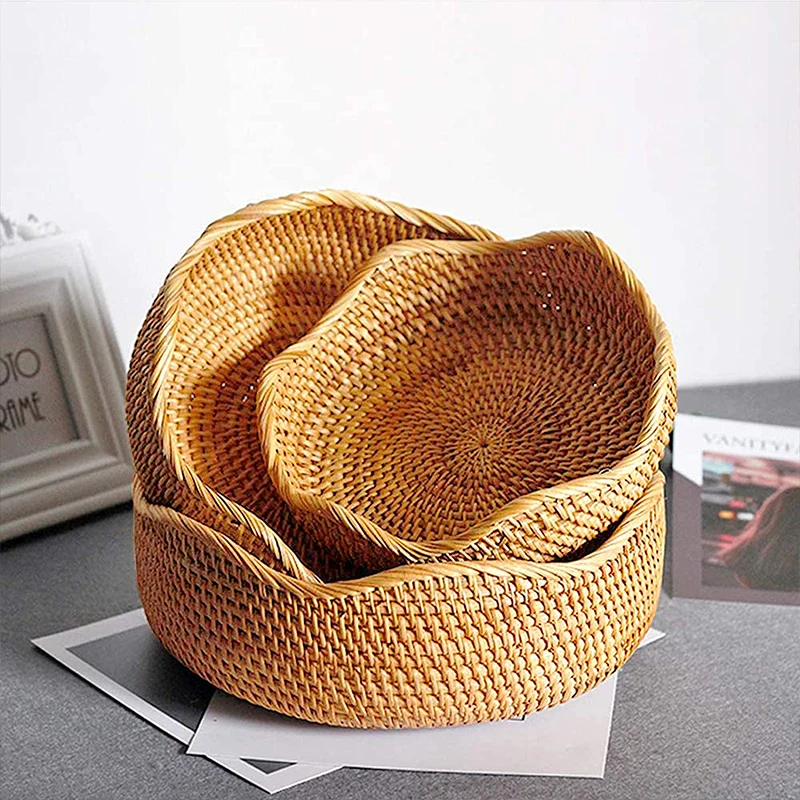 Rattan Baskets Kitchen Wicker Basket Fruit Bread Wicker Kitchen